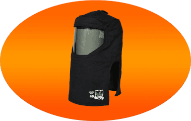 40 Cal Lite Hood with Fan and Headlamp and Hard Hat