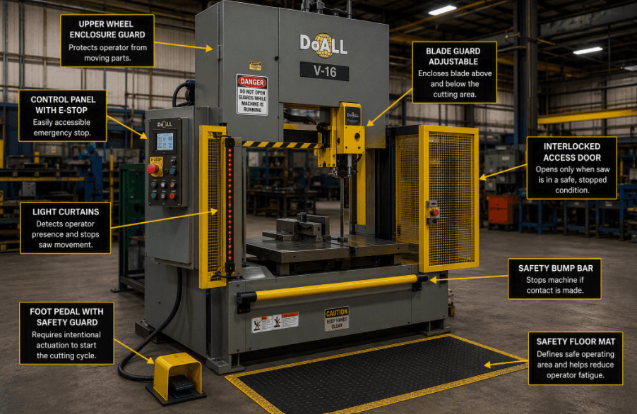 Vertical Bandsaw machine guarding