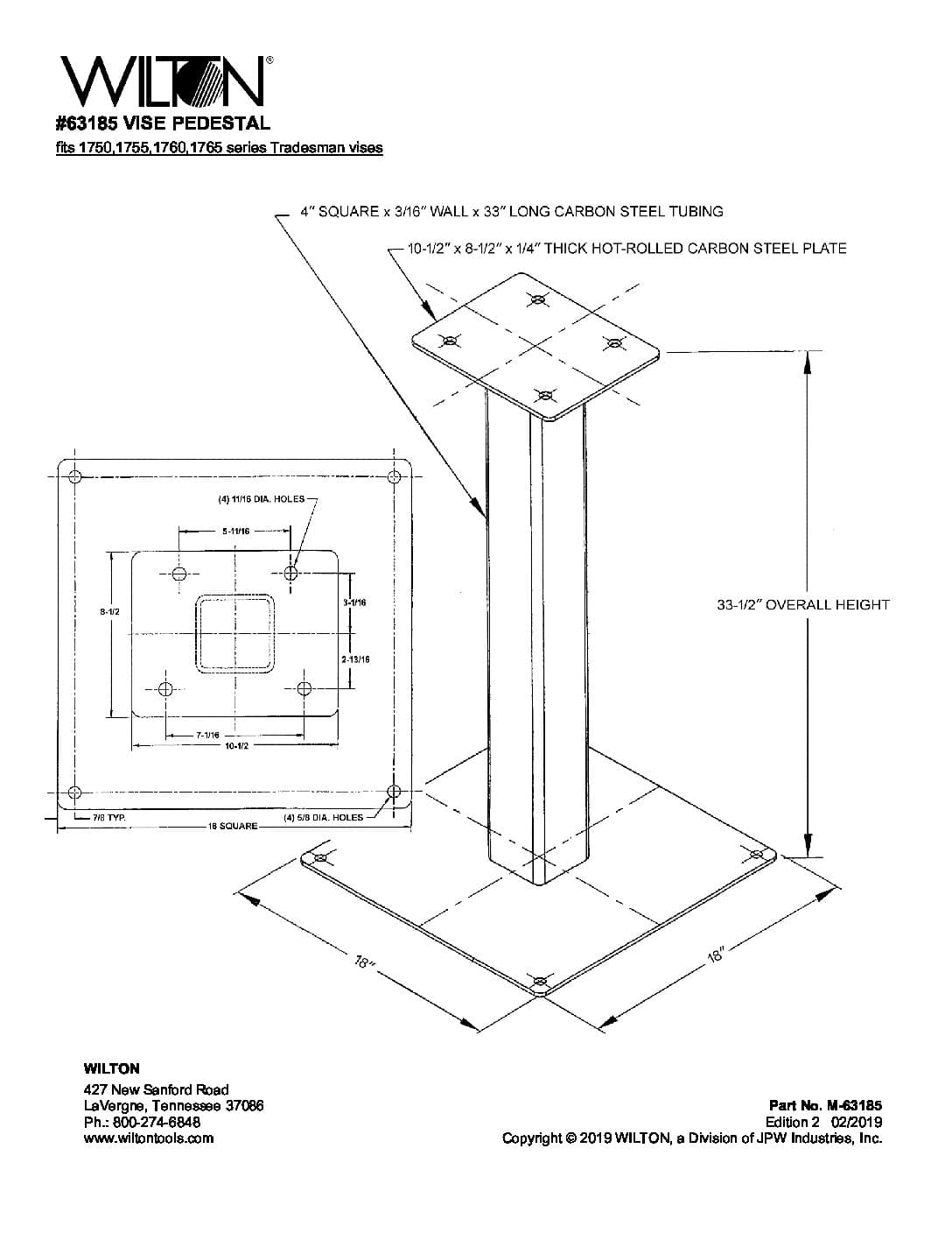 Wilton 63185 Vise Pedestal Odiz Equivalent